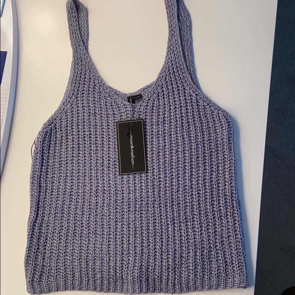 Blue grey sweater tank